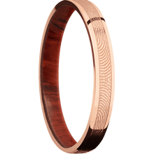 14K Rose Gold + Polish Finish + Padauk