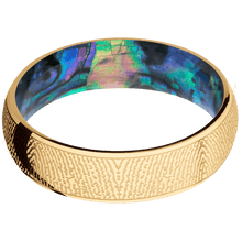 10K Yellow Gold + Polish Finish + Abalone