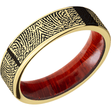 14K Yellow Gold + Polish Finish + Padauk