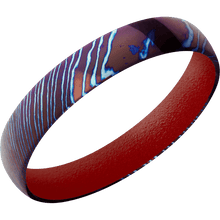 Titanium Damascus + Polish Finish + Habanero Red