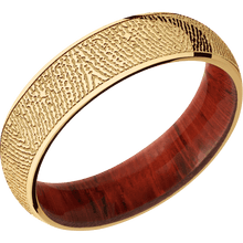 14K Yellow Gold + Polish Finish + Padauk