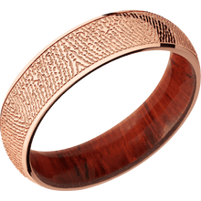 14K Rose Gold + Polish Finish + Padauk