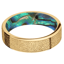 14K Yellow Gold + Polish Finish + Abalone