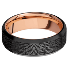 Zirconium + Bead , Bead Finish + 10K Rose Gold