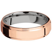 14K Rose Gold + Polish , Polish Finish + Titanium