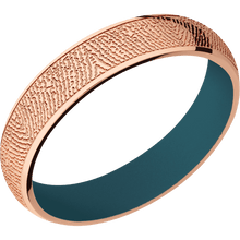 10K Rose Gold + Polish Finish + Ridgeway Blue