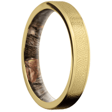 10K Yellow Gold + Satin Finish + King's Woodland