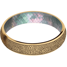 14K Yellow Gold + Satin Finish + Black Mother of Pearl