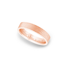 14k Rose Gold 4mm Flat Fingerprint Ring