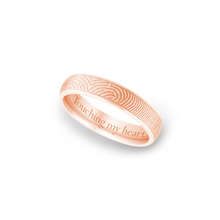 14k Rose Gold 4mm Half Round Fingerprint Ring
