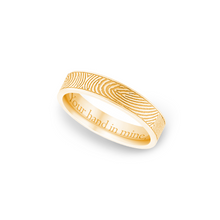 14k Yellow Gold 4mm Flat Fingerprint Ring