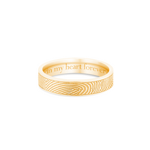 14k Yellow Gold 4mm Flat Fingerprint Ring