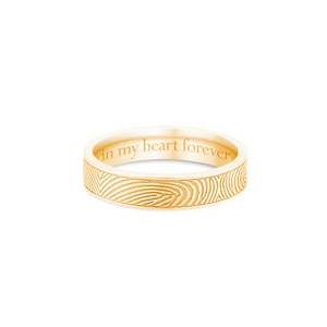 14k Yellow Gold 4mm Flat Fingerprint Ring