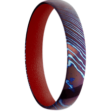 Titanium Damascus + Polish Finish + Habanero Red
