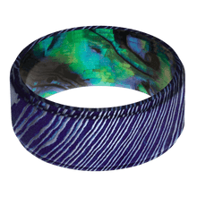 Titanium Damascus + Satinetched , Satinetched Finish + Abalone