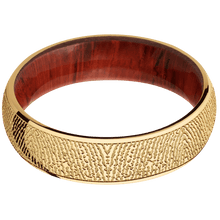 14K Yellow Gold + Polish Finish + Padauk