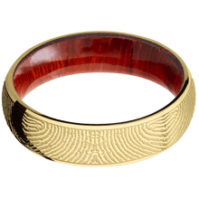 10K Yellow Gold + Polish Finish + Padauk