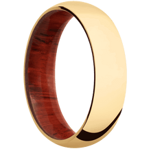 10K Yellow Gold + Polish Finish + Padauk
