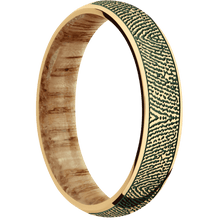 14K Yellow Gold + Polish Finish + Natural Oak