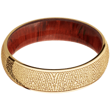 10K Yellow Gold + Polish Finish + Padauk