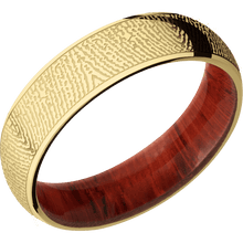 14K Yellow Gold + Polish Finish + Padauk