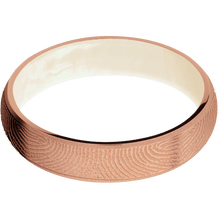 14K Rose Gold + Sand Finish + Freshwater Mother of Pearl
