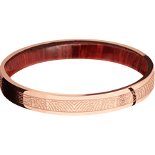 14K Rose Gold + Polish Finish + Padauk