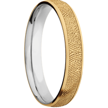 14K Yellow Gold + Satin Finish + Palladium Silver