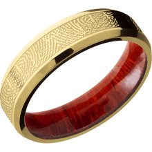 14K Yellow Gold + Polish , Polish Finish + Padauk