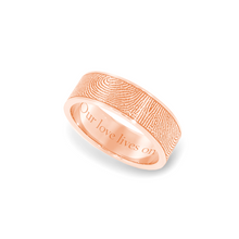 6mm Rose Gold Fingerprint Jewelry Flat Fingerprint Ring