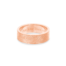6mm Rose Gold Fingerprint Jewelry Flat Fingerprint Ring