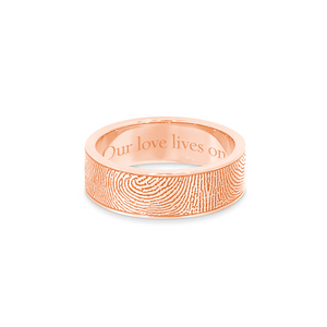 6mm Rose Gold Fingerprint Jewelry Flat Fingerprint Ring