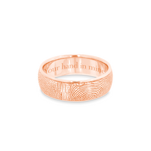 6mm Rose Gold Fingerprint Jewelry Half-Round Fingerprint Ring