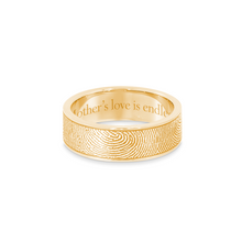 6mm Yellow Gold Fingerprint Jewelry Flat Fingerprint Ring