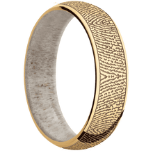 14K Yellow Gold + Polish Finish + Antler