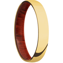 18K Yellow Gold + Polish Finish + Padauk