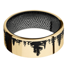 10K Yellow Gold + Polish Finish + Zirconium