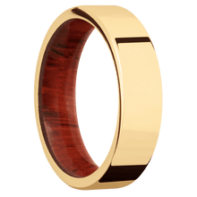 14K Yellow Gold + Polish Finish + Padauk