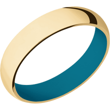 10K Yellow Gold + Polish Finish + Sea Blue