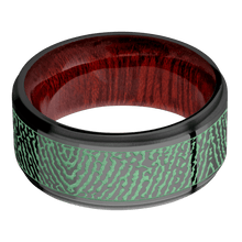 Zirconium + Polish , Bead Finish + Blood Wood