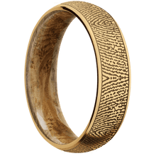 10K Yellow Gold + Satin Finish + Whiskey Barrel