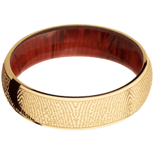 14K Yellow Gold + Polish Finish + Padauk