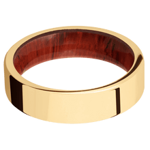 14K Yellow Gold + Polish Finish + Padauk