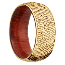 14K Yellow Gold + Polish Finish + Padauk
