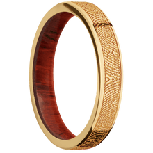 10K Yellow Gold + Polish Finish + Padauk