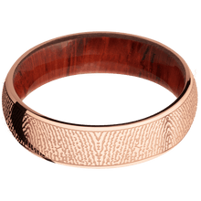 14K Rose Gold + Polish Finish + Padauk