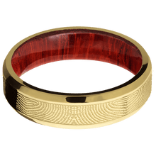 14K Yellow Gold + Polish , Polish Finish + Padauk
