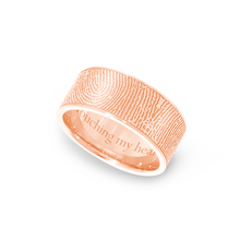 8mm Rose Gold Fingerprint Jewelry Flat Fingerprint Ring