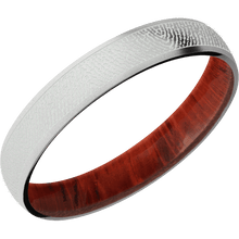 14K White Gold + Bead Finish + Padauk