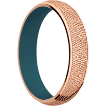 10K Rose Gold + Polish Finish + Ridgeway Blue
